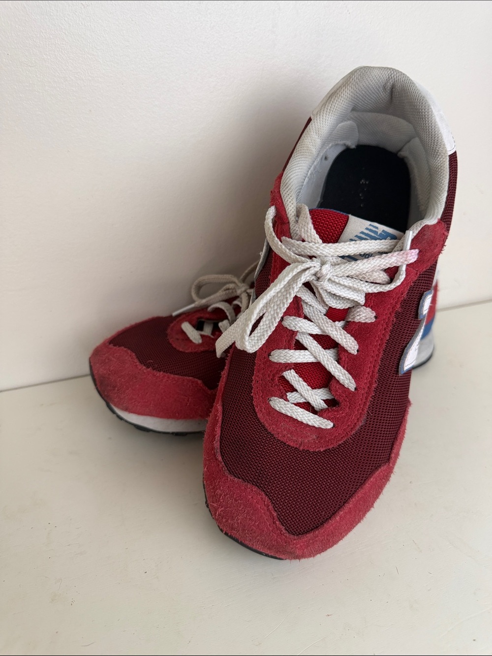 (S-2237) New Balance 515  Red and White Mens Sneakers, Size: 10